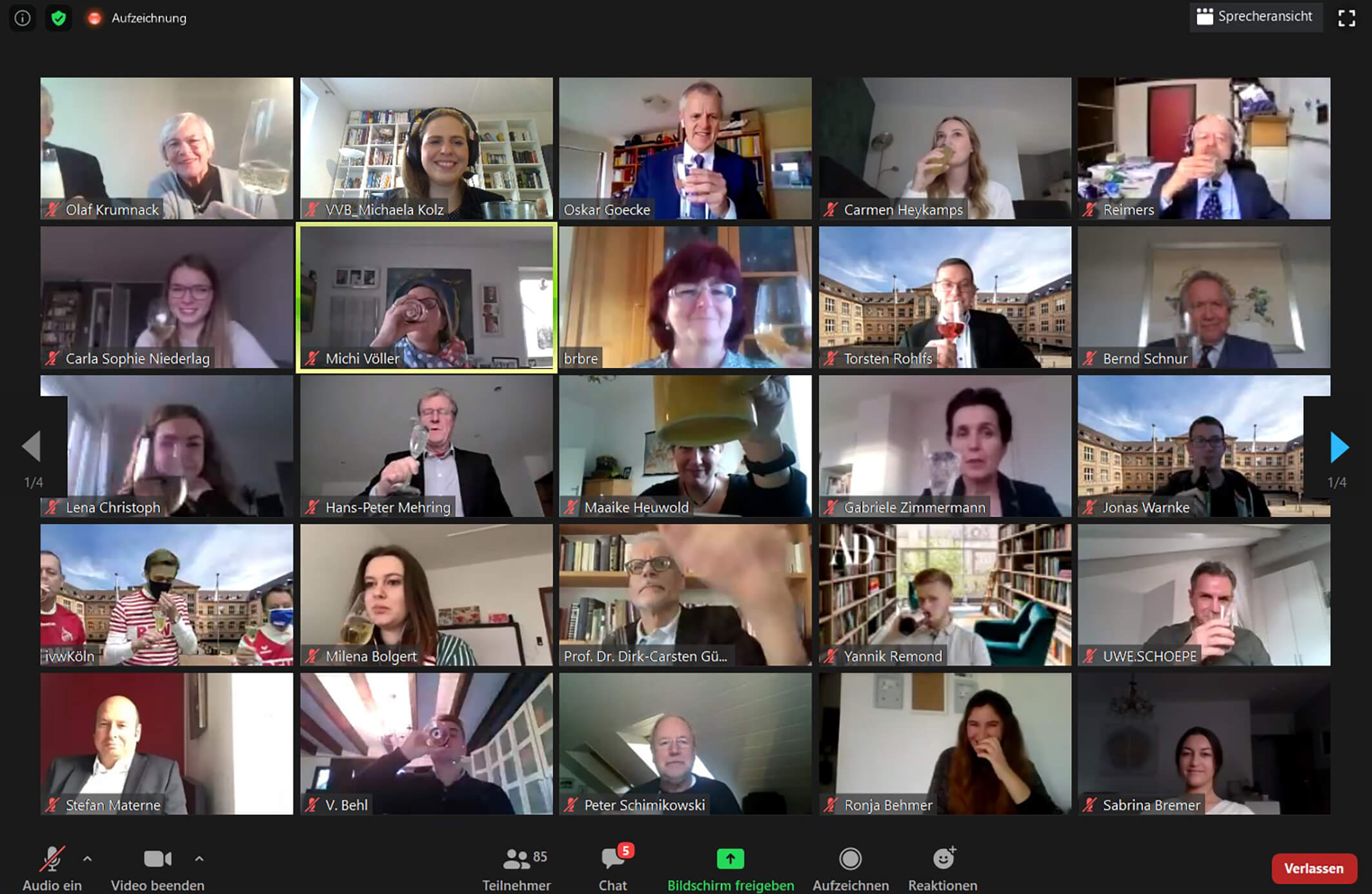 Bachelor 2 Zoom Meeting der Abschlussfeier